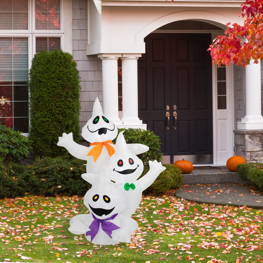 Northlight LED Lighted Ghost Trio Inflatable Outdoor Halloween Decoration - 3.5'- Warm White Lights