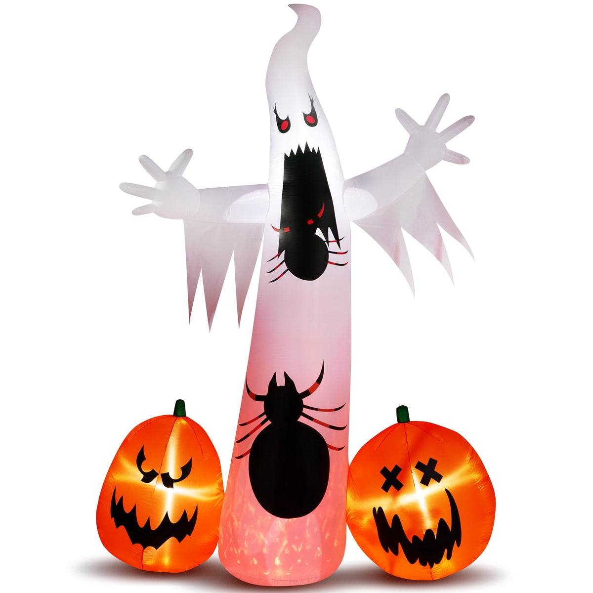 11.8FT Halloween Inflatable Ghost Spider Pumpkin with LED Lights for Yard