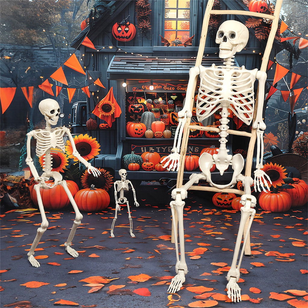 Halloween Spooky Skeleton 5.4ft Realistic Skeleton with Posable and Movable Joints Halloween Mood Enhancer, Decor for Halloween Outdoor/Indoor Decoration