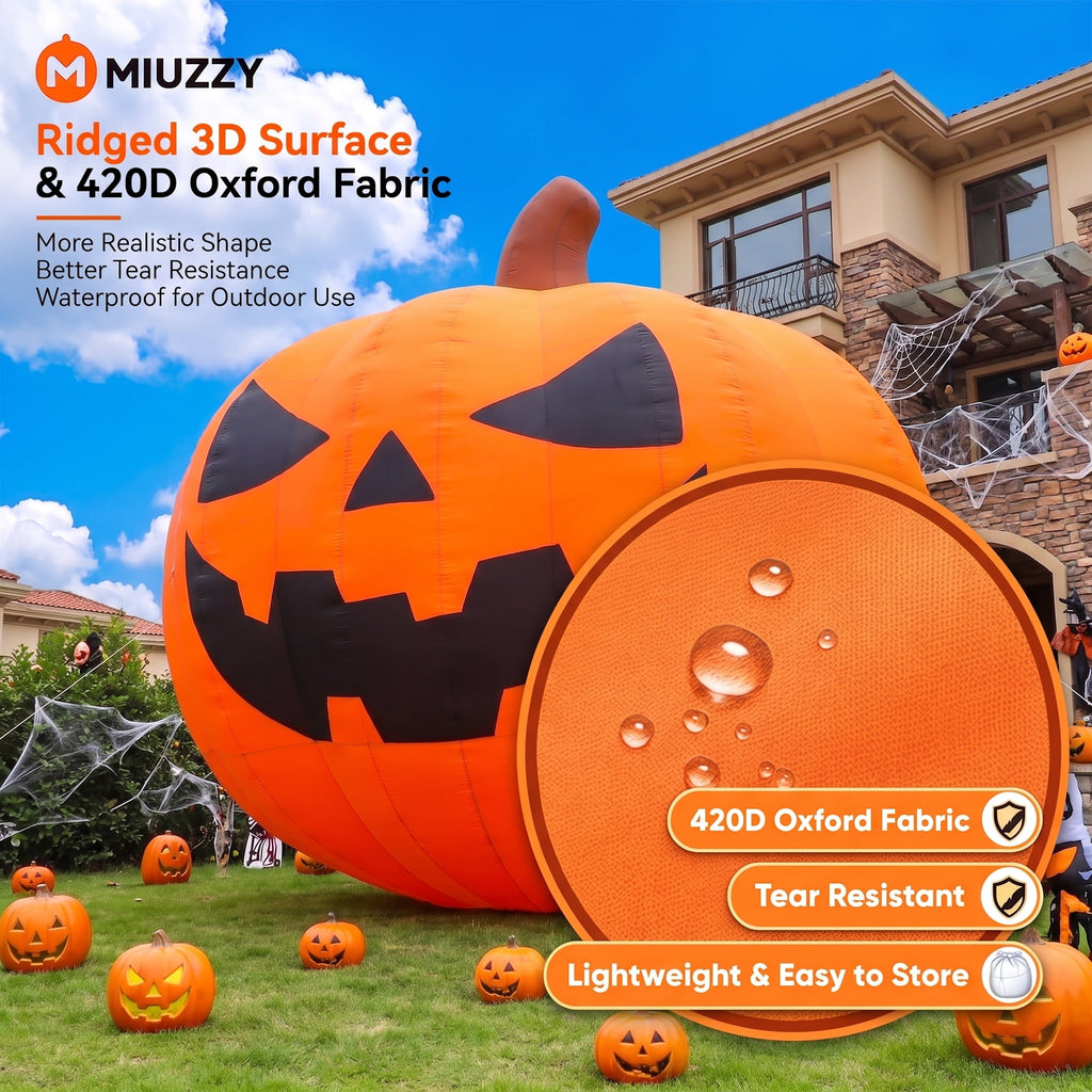 BPMIO 20FT Halloween Giant Inflatable Pumpkin Outdoor Yard Decoration with 550W Blower, 420D Oxford UL-Certified LED Light for Garden Commercial Party