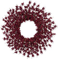 26 Inch Realistic Fall Wreaths for Front Door Outside Autumn Wreath Outdoor Indoors Fall Decorations for Home Thanksgiving Halloween Holiday Decorations Clearance for Wall Porch Door (Wine Red)