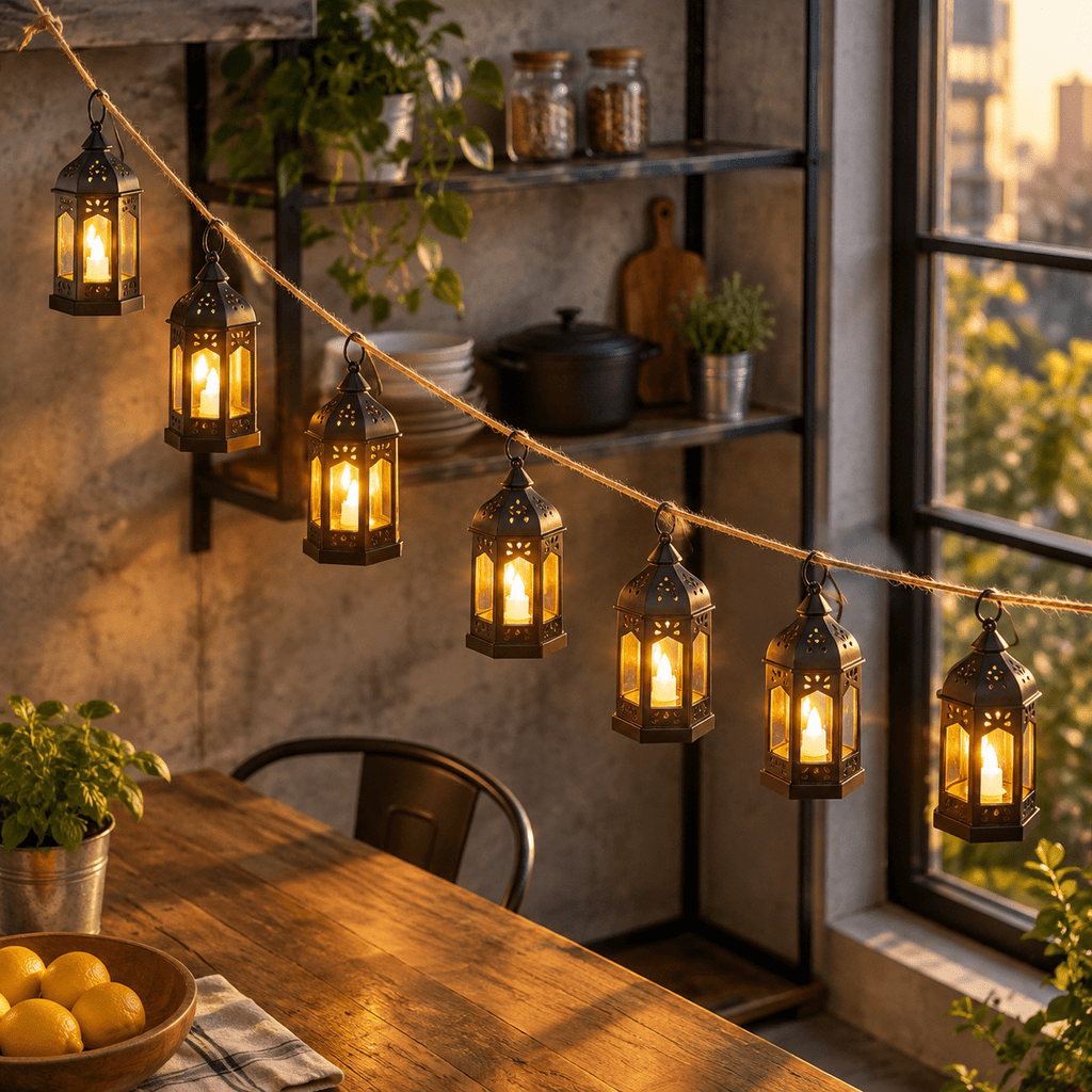 Mini Lantern With Flickering Led Candles Set Of 20 Vintdecorative Hanging Candle Lanterns Formas Wedding Decorations Party Table
