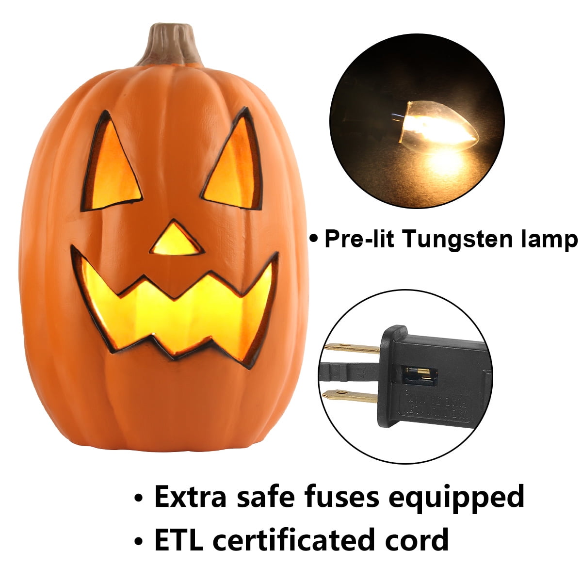 10in & 16in Jack O’Lantern Duo – Halloween Jack O Lantern LED Lighted Pumpkin Set