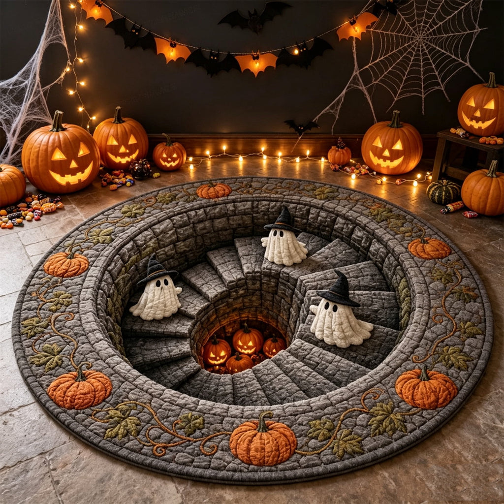 ZJNGJC 3D Circular Halloween Doormat Whimsy Charm Decoration For Your Indoor Space Weird And Unique Entryway Rug D
