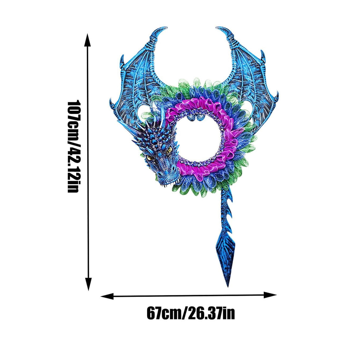 Aximioll Halloween Blue Wreath, Artificial Layered Floral, Halloween Wreath for Front Door, Entryway and Mantel