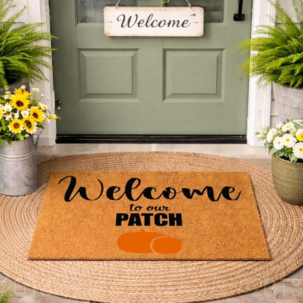 Doormat Welcome To Our Patch Pumpkin Cute Halloween Gift Welcome (36" x 72") #2013
