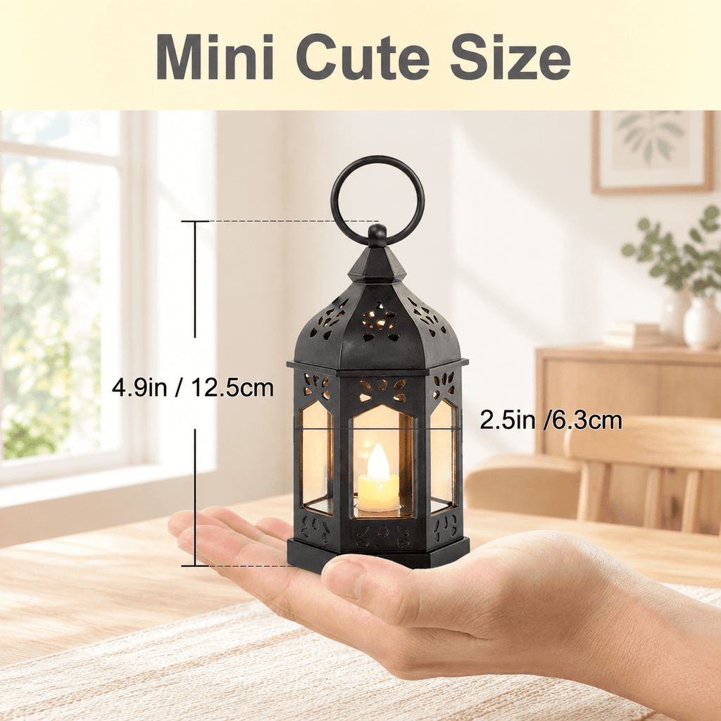 Mini Lantern With Flickering Led Candles Set Of 20 Vintdecorative Hanging Candle Lanterns Formas Wedding Decorations Party Table