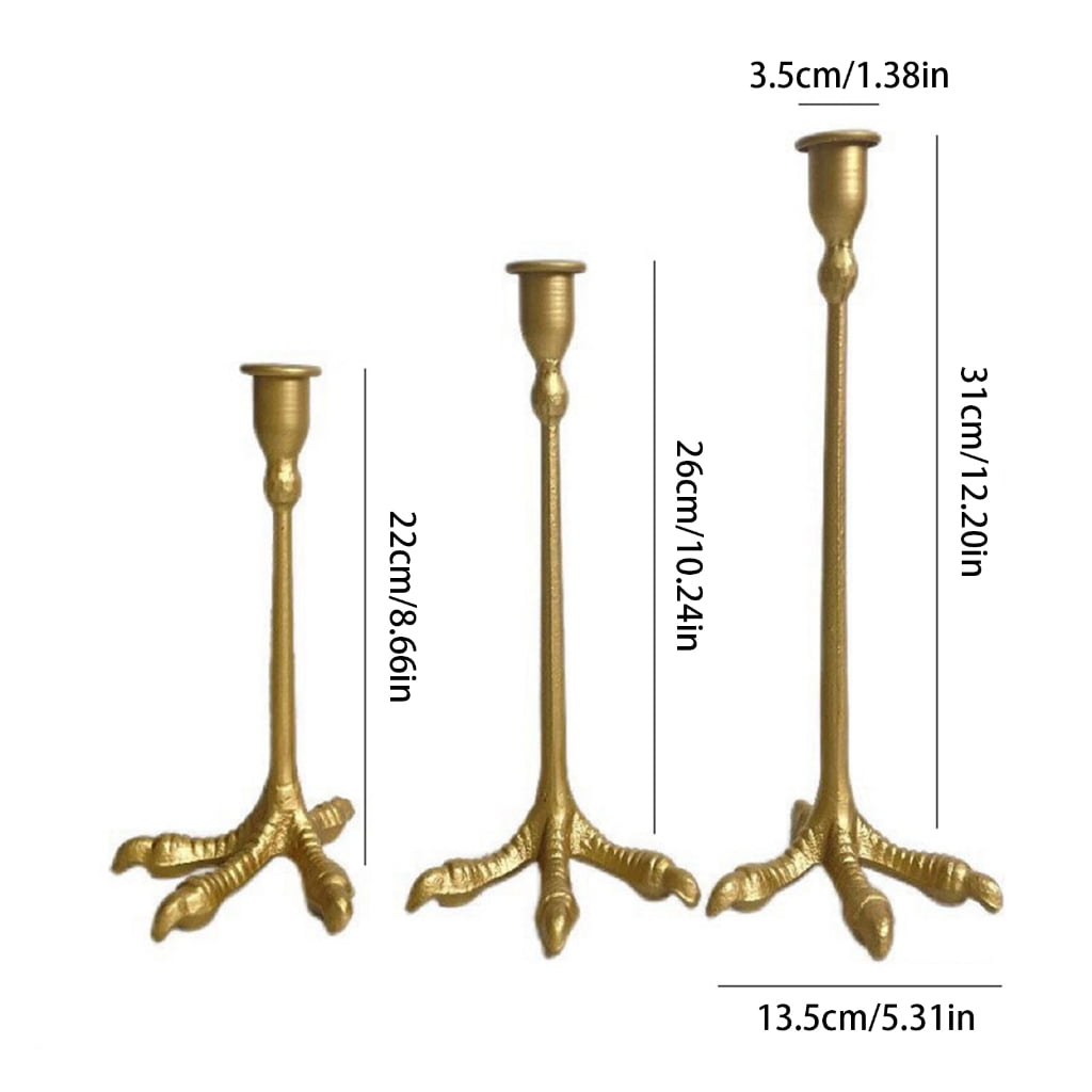 KCAHPAN Antique Inspireds Metal Claws Candle Holder Stand for Tapers Candle for Halloweens
