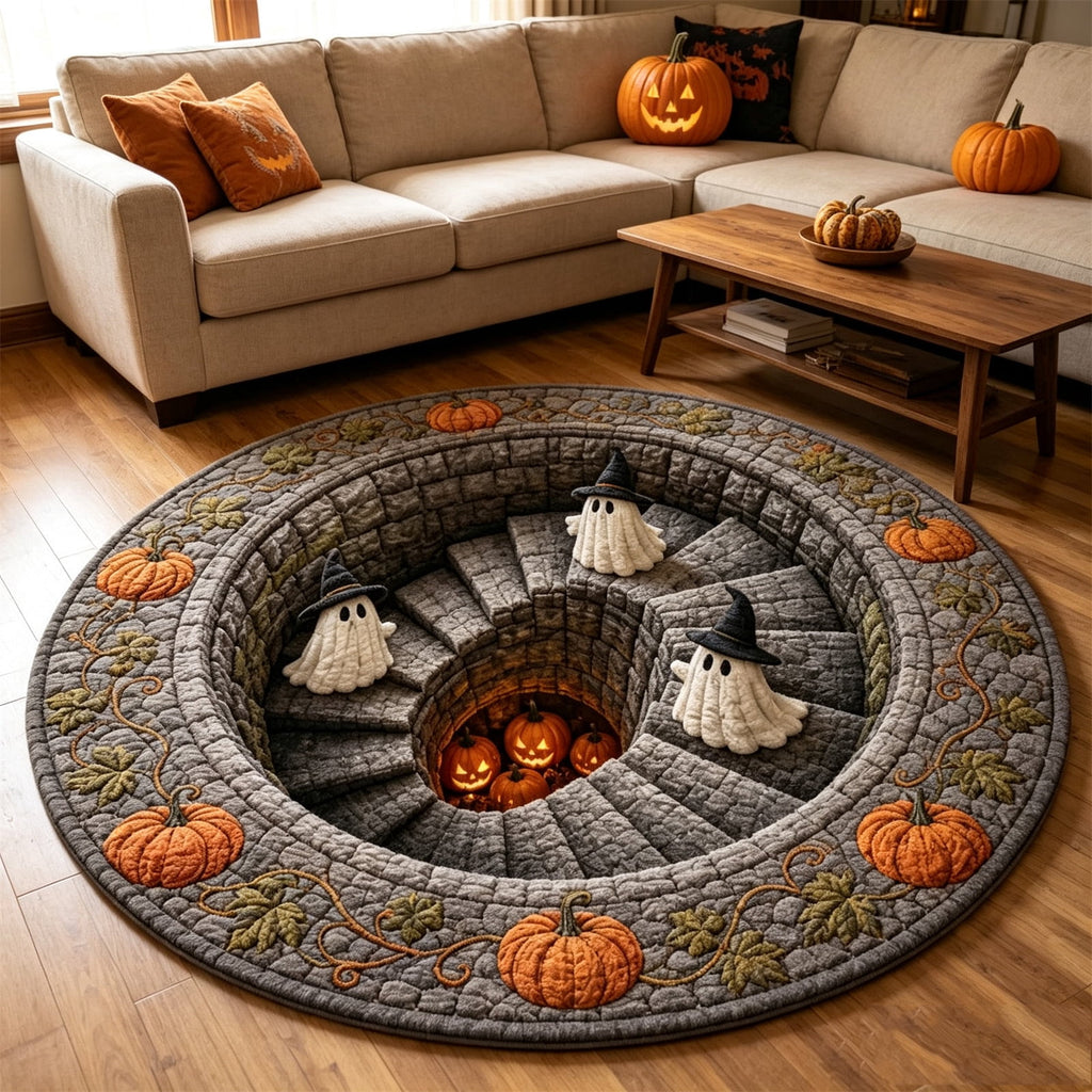 ZJNGJC 3D Circular Halloween Doormat Whimsy Charm Decoration For Your Indoor Space Weird And Unique Entryway Rug D