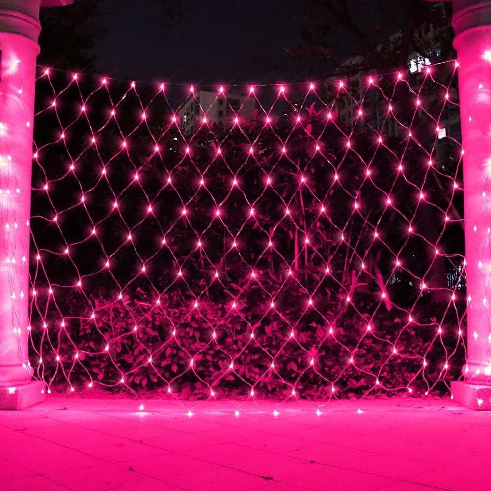 Garden Net Lights, Battery Operated 672 LED Waterproof Net Mesh Lights with 8 Modes, 6x4M Fairy String Lights for Outdoor Indoor Christmas Tree, Bush, Backyard, Garden, Party Décor