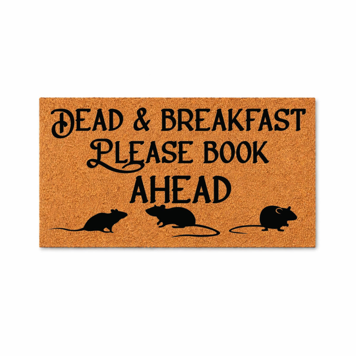 Dead & Breakfast Doormat, Please Book Ahead Welcome Mat, Funny Rat Door Mat, Spooky Home Entry Rug, Halloween Decor 3562 (36x60 inches) 3562