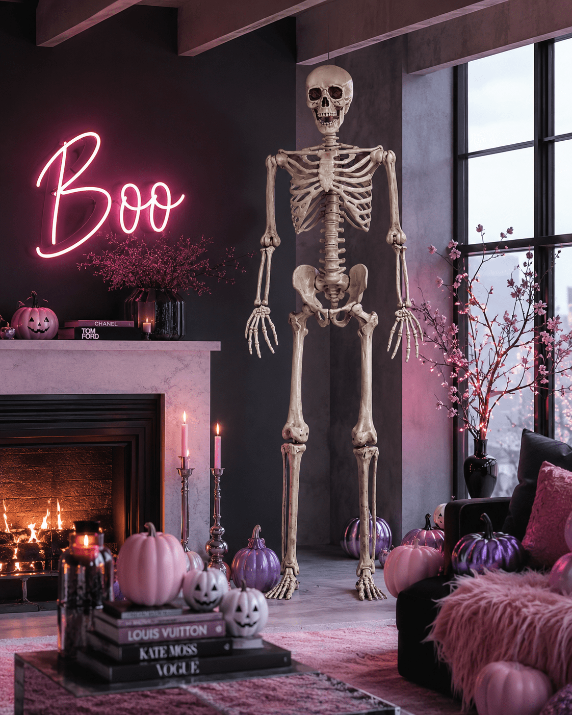 GoLucid Halloween Full Body Skeleton Decoration 78.74", Life Size Posable Skeleton Prop 200cm, Indoor Outdoor Haunted Yard Decor