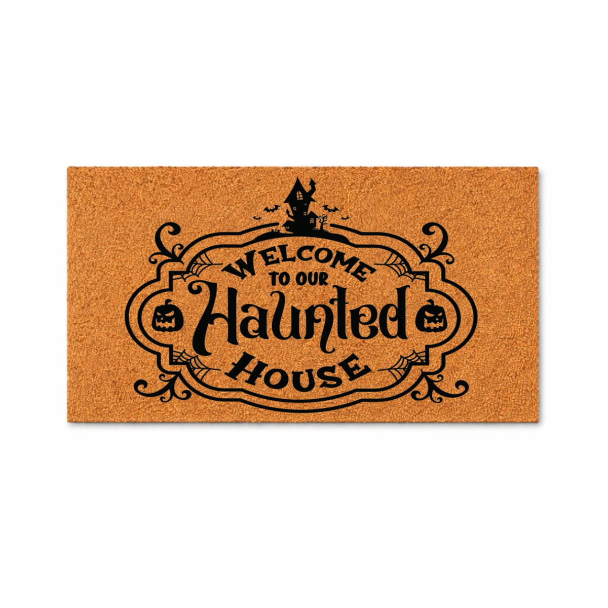 Welcome To Our Haunted House Doormat, Halloween Front Door Welcome Mat (36x60 inches) WoodByStu 6143