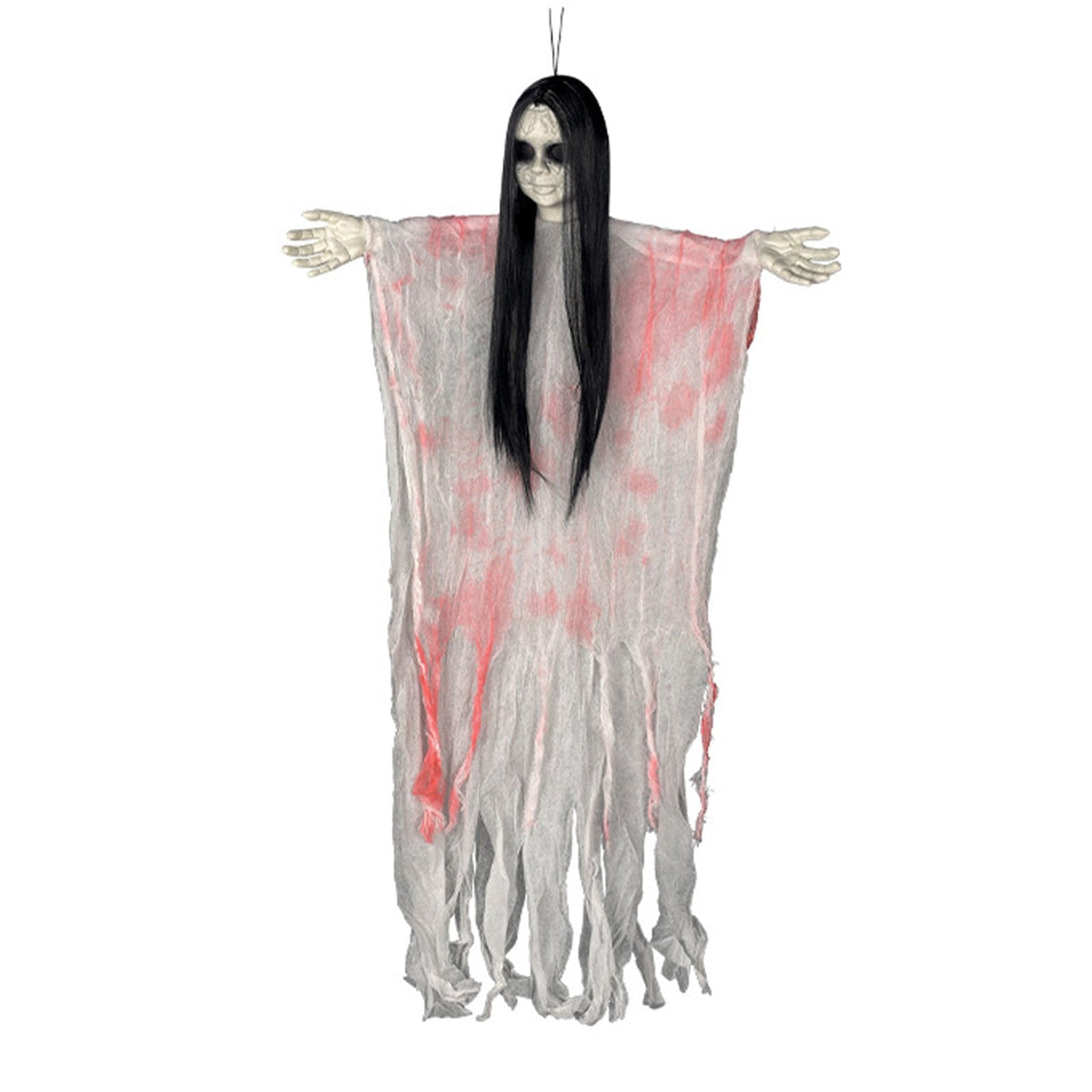 Halloween Witch Hanging Decoration, 45" Scary Witch Skeleton Hangings, Glowing Specters Pendant for Halloween Festival, Eerie Skull Ornament for Party Haunted House Outdoor Props, A