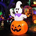 Inflatable Pumpkin Ghost Decoration with LED Lights for Halloween Outdoor Yard
