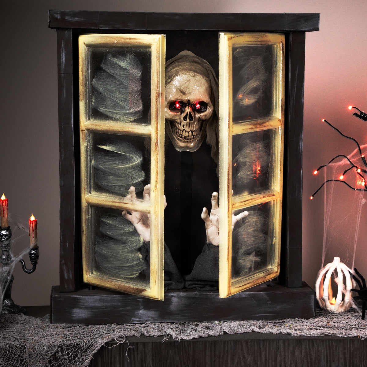 Northlight Lighted and Animated Ghoul in Window Halloween Decoration - 29"