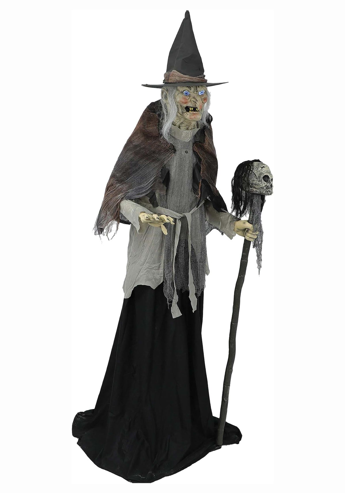 Seasonal Visions 72" Lunging Witch With Digital Eyes Halloween Decoration