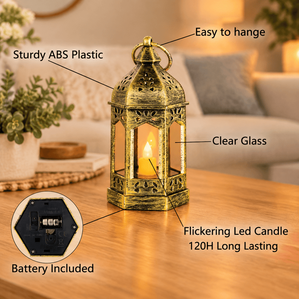 Mini Lantern With Flickering Led Candles Set Of 20 Vintdecorative Hanging Candle Lanterns Formas Wedding Decorations Party Table