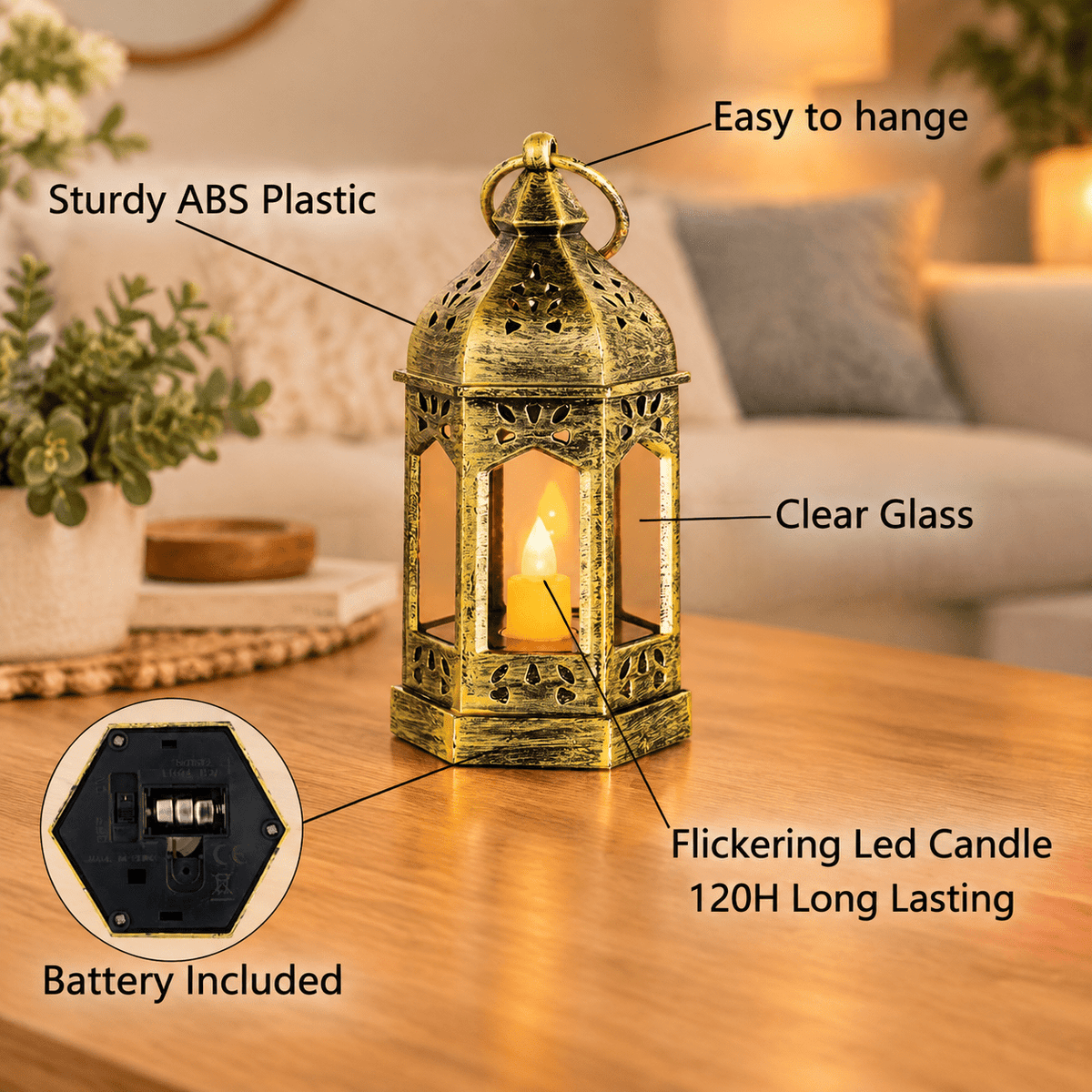 Mini Lantern With Flickering Led Candles Set Of 20 Vintdecorative Hanging Candle Lanterns Formas Wedding Decorations Party Table