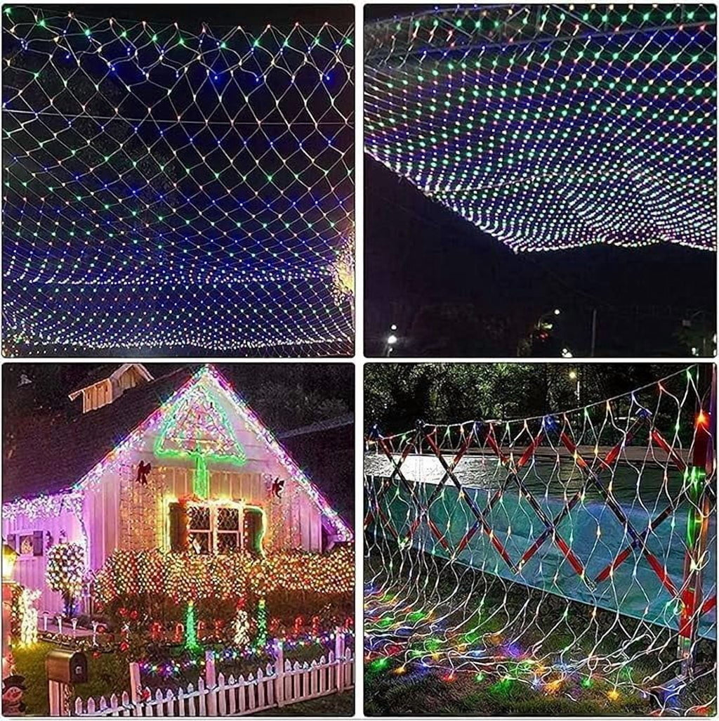 Garden Net Lights Battery Operated, 4mx6m 672LEDMesh Fairy String Lights Fairy Net Lights 8 Modes Waterproof Net Mesh String Lights for Garden Balcony Decor