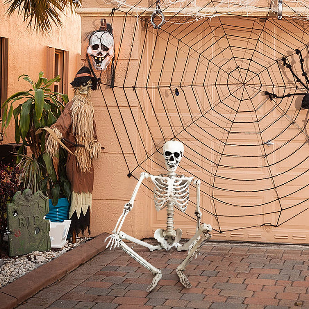 Hwkond Halloween Skeletons Life Size 165cm Halloween Skeleton Prop Human Full Size Skull Hand Life Body Anatomy Model Decor