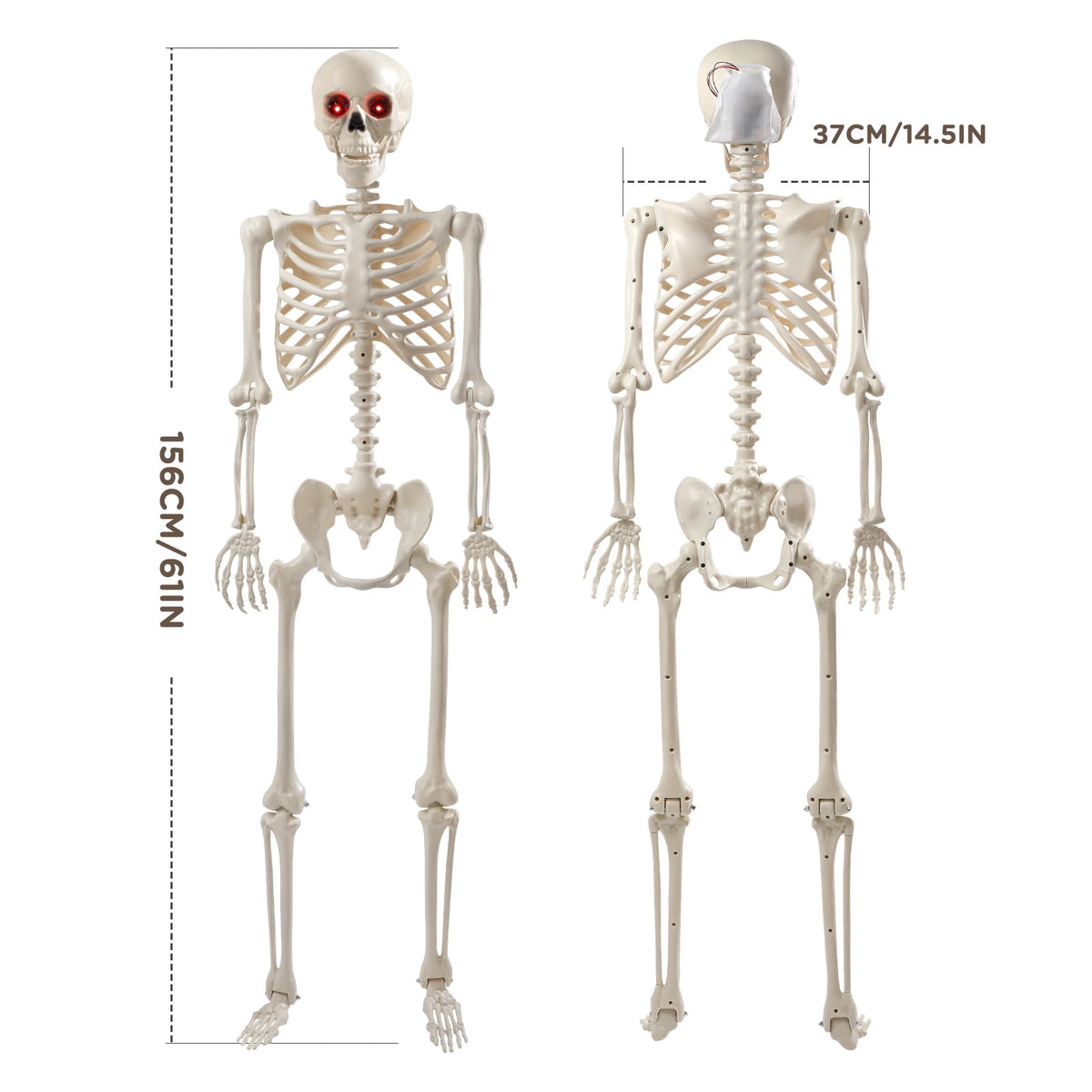 Ayieyill 5.4ft Halloween Skeleton Decorations, Weathered Posable Skeleton Decor for Halloween Decorations Outdoor Indoor