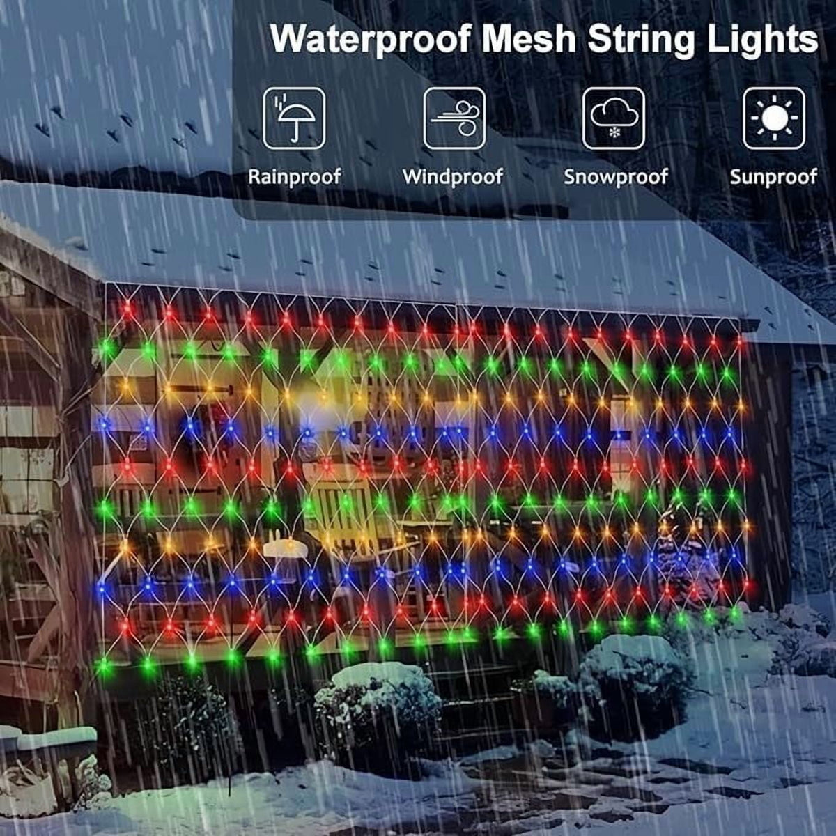 Garden Net Lights Battery Operated, 4mx6m 672LEDMesh Fairy String Lights Fairy Net Lights 8 Modes Waterproof Net Mesh String Lights for Garden Balcony Decor