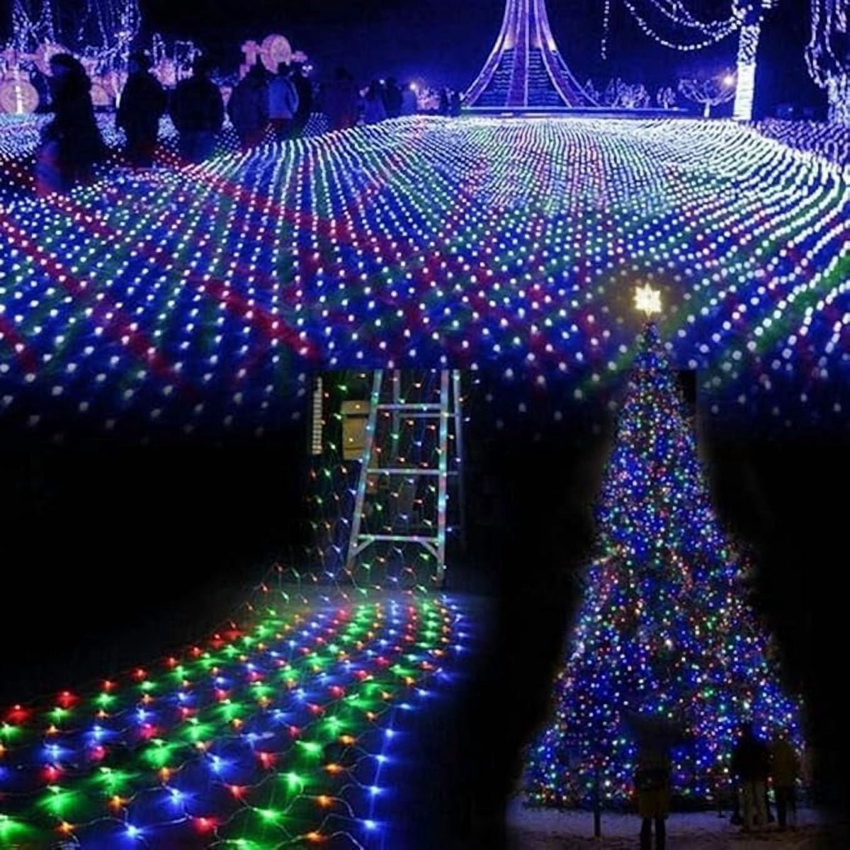 Garden Net Lights Battery Operated, 4mx6m 672LEDMesh Fairy String Lights Fairy Net Lights 8 Modes Waterproof Net Mesh String Lights for Garden Balcony Decor