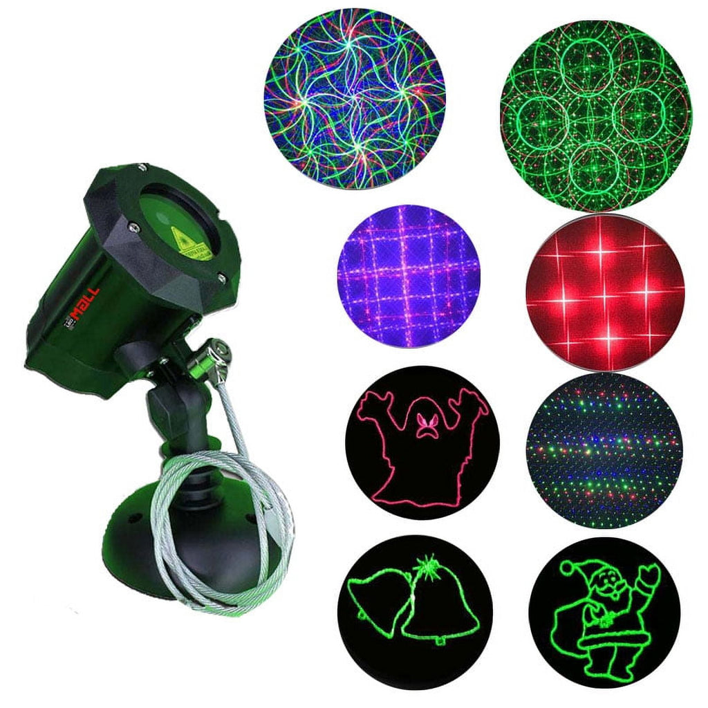 LEDMALL Motion Pattern Firefly 3 models in 1 Continuous 18 Patterns LEDMALL RGB Outdoor Laser Garden and Christmas Lights with RF remote control and Security kit