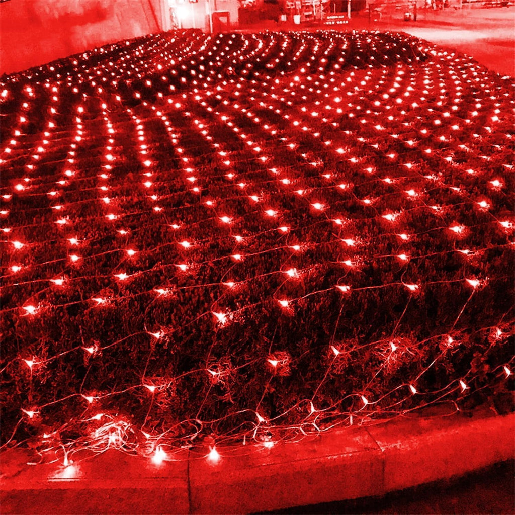 Garden Net Lights, Battery Operated 672 LED Waterproof Net Mesh Lights with 8 Modes, 6x4M Fairy String Lights for Outdoor Indoor Christmas Tree, Bush, Backyard, Garden, Party Décor
