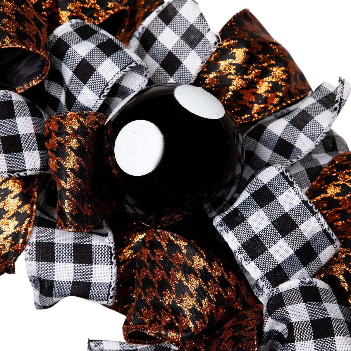 Northlight Witch with Bows and Ornaments Halloween Wreath - 24" - Orange and Black - Unlit